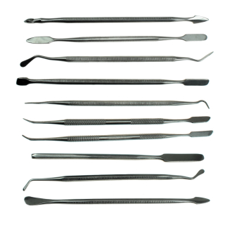 AURIFEX set de herramientas para tallado/ modelar, 10 piezas, acero, doble cara