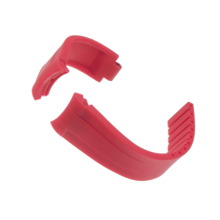 Watch strap/bracelet for folding clasp red, silicone, 20 mm
