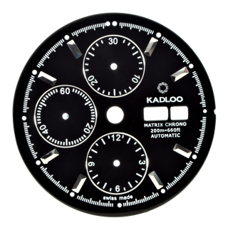 KADLOO Matrix Chrono dial for Valjoux 7750 and other movements black/steel