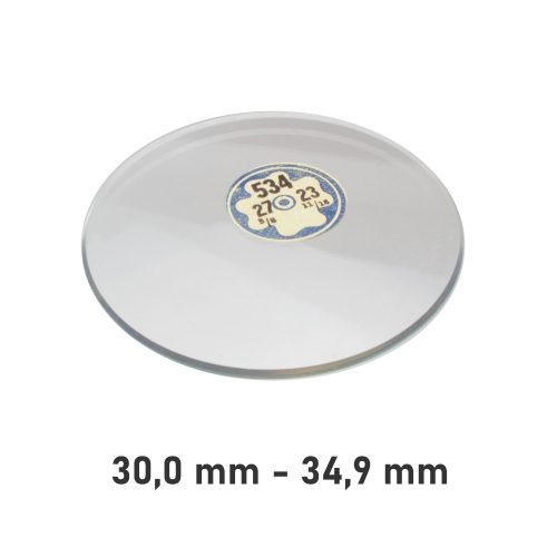 Sostituzione vetro minerale di ricambio orologio da tasca, curvo 30,0 mm-34,9 mm