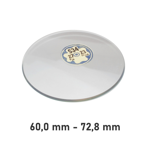 Remplacement du verre minéral des montres de poche courbes 60,0 mm - 72,8 mm