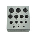 AURIFEX Collet plate  /bezel forming block for round sockets 3-16 mm 17°