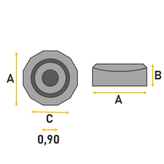 Omega Kronensortiment, sortiert, 9 St., Durchmesser 2,9-4,9 mm