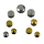 Assortiment de couronnes Omega, assorties, 9 pièces, diamètre 2,9 - 4,9 mm