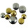 Assortiment de couronnes Omega, assorties, 9 pièces, diamètre 2,9 - 4,9 mm