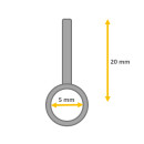 Manecilla de ajuste de la alarma rojo 20 mm para movimiento de cuarzo UTS mini