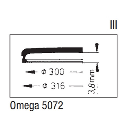 Verre acrylique armé dun anneau en jaune / or compatible pour OMEGA 063PX PX5072