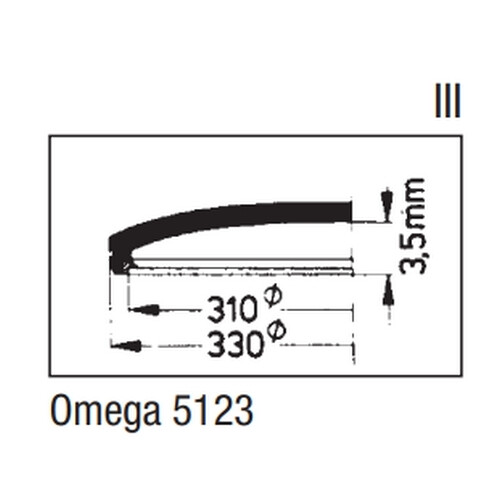 Kunststoffglas / Acrylglas goldarmiert gelb kompatibel zu OMEGA PX5123