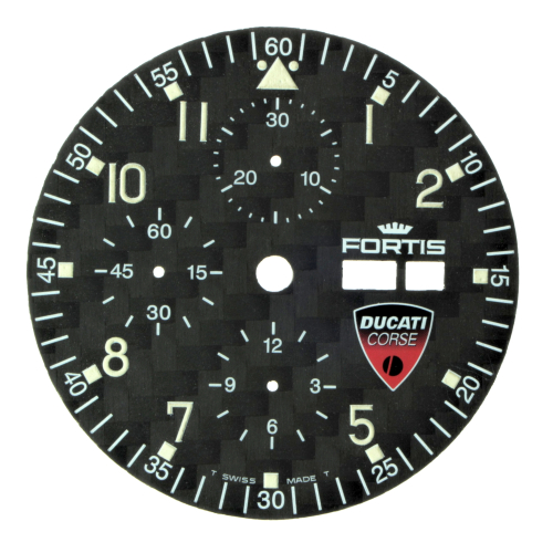 FORTIS dial for Valjoux 7750 black 35.2 mm Ducati Corse