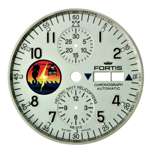 FORTIS dial for Valjoux 7750 silver 35.2 mm Hellenic Navy Helicopters