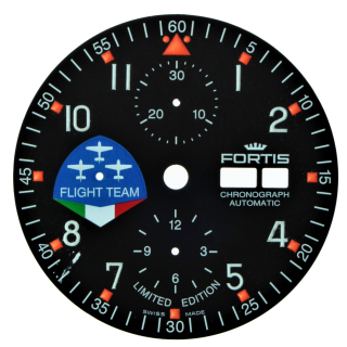 FORTIS Zifferblatt für Valjoux 7750 schwarz 35,2 mm Italian Flight Team