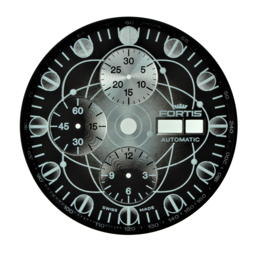 FORTIS dial for Valjoux 7750 black 35.2 mm Gerd Winner: Planet