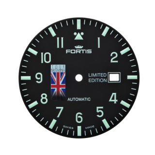 FORTIS Zifferblatt für ETA 2824-2 schwarz 35,13 mm Tour Britannia