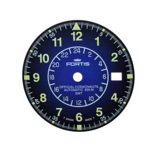 Original FORTIS Zifferblatt für Official Cosmonauts GMT 611.22.15 blau 30 mm 