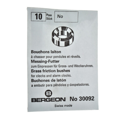 Bergeon press-fit bearing Brass chuck Brass bearing 2.00 x 1.40 x 3.50 mm