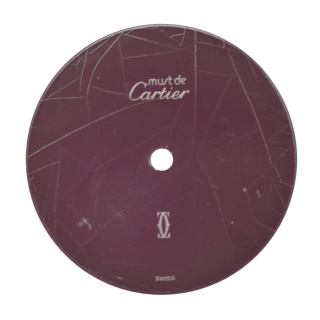 Original CARTIER Zifferblatt Rund bordeaux 20 mm für Must de Cartier