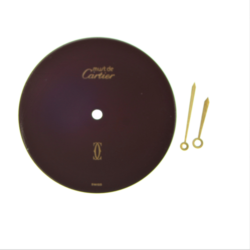 Quadrante con lancette originale CARTIER rotonda bordeaux 26 mm per Must de Cartier