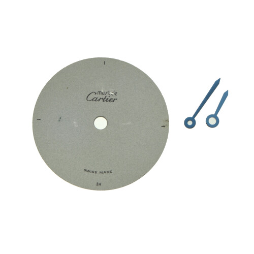 Quadrante con lancette originale CARTIER rotonda bianco 18 mm per Must 21 Nr.2