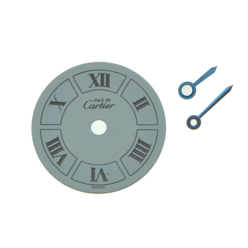 Quadrante con lancette originale CARTIER rotonda bianco 15 mm per Must de Cartier NOS