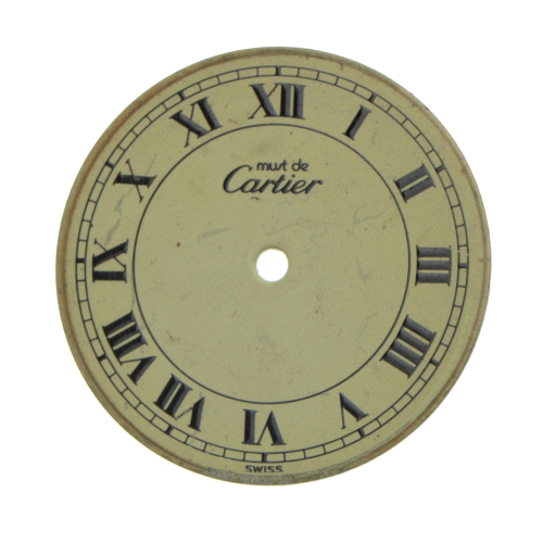 Original CARTIER Zifferblatt Rund gelb 20 mm für Must de Cartier