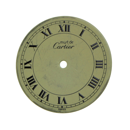 Original CARTIER Zifferblatt Rund gelb 20 mm für Must de Cartier