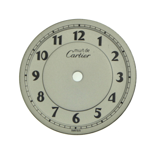 Original CARTIER Zifferblatt rund silber 21 mm für Must de Cartier NOS
