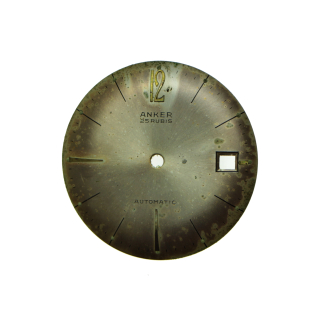 Original ANKER Zifferblatt Rund gold 30 mm 25 Rubis