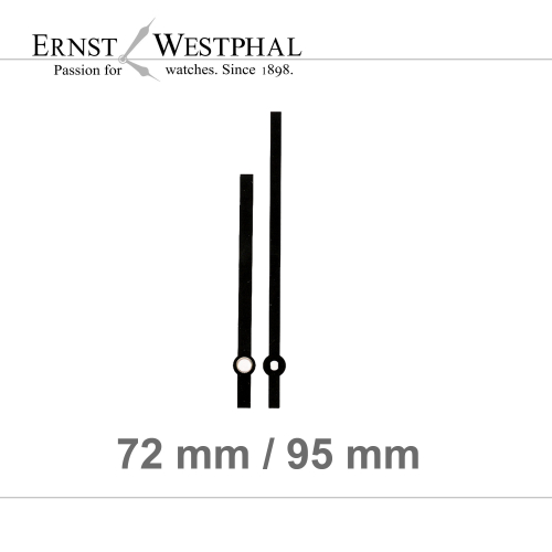 Hand set for quartz movements with Euro perforation 95 mm Obelisk Black