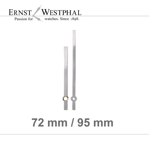 Hand set for quartz movements with Euro perforation 95 mm Obelisk Chrome