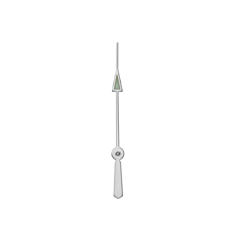 "Arrow" Lancetta dei secondi centrale con materiale luminoso 0,25/12,5 mm color argento
