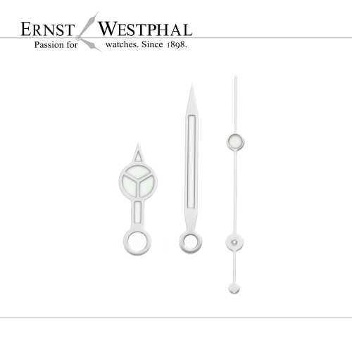 Set di lancette "Submariner-Style" compatibile Rolex cal. 3035/3135, acciaio