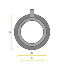 Auténtico CARTIER círculo de encaje VA160002 redondo 21,5 mm para Colisee