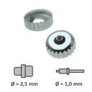 Wasserdichte Kronen mit Dichtung verchromt Gewinde 1,0 mm...