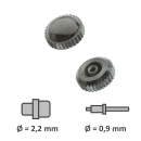 Wasserdichte Kronen mit Dichtung verchromt Gewinde 0,9 mm...