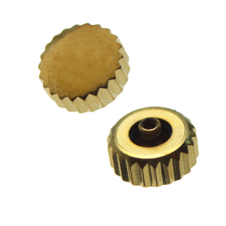 Waterproof crown with gasket gold plated thread 0.9 mm tube 2.5 mm 5.5 mm
