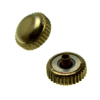 Waterproof crown with gasket gold plated thread 1.0 mm tube 2.5 mm 5.5 mm