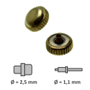 Corona impermeables con junta dorado rosca 1,1 mm tubo...