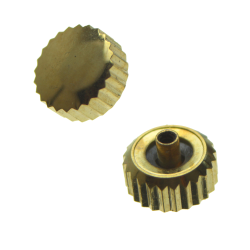Corona impermeables con junta dorado rosca 1,1 mm tubo 2,5 mm 5,5 mm