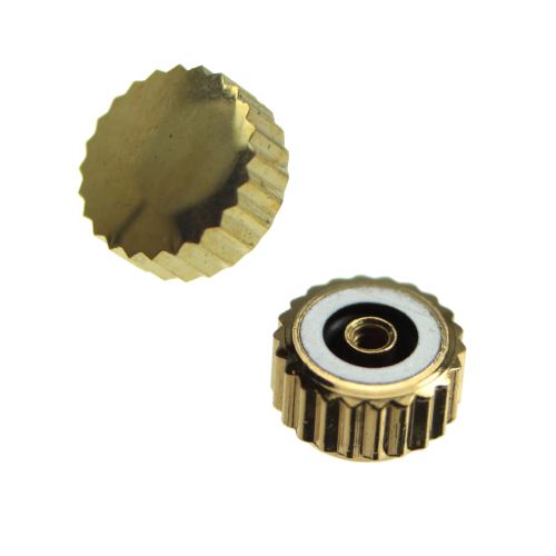 Corona impermeables con junta dorado rosca 1,2 mm tubo 2,5 mm 5,5 mm
