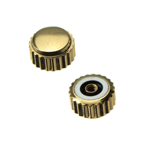 Waterproof crown with gasket gold plated thread 0.9 mm tube 2.0 mm 5.0 mm