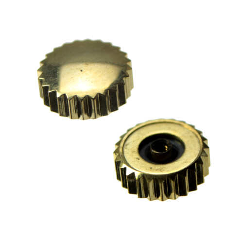 Waterproof crown with gasket gold plated thread 0.9 mm tube 2.0 mm 5.5 mm