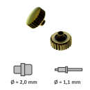 Wasserdichte Krone mit Dichtung vergoldet Gewinde 1,1 mm...