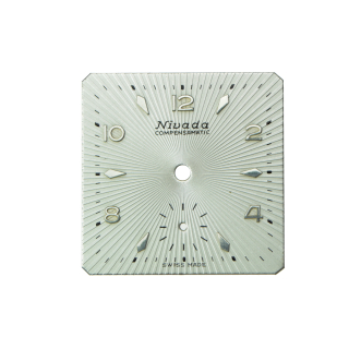Original NIVADA Compensamatic Zifferblatt quadratisch grau 24x24 mm