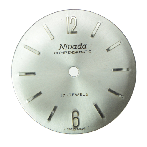 Quadrante originale NIVADA Compensamatic rotonda grigio 26 mm