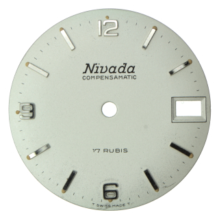 Original NIVADA Zifferblatt rund weiß 27 mm
