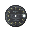 Original SICURA Zifferblatt rund schwarz für Bettlach EB 8021 N 28 mm Nr.1