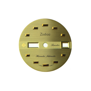 Original ZODIAC Zifferblatt rund goldfarben 27 mm für Senator Hermetic Automatic