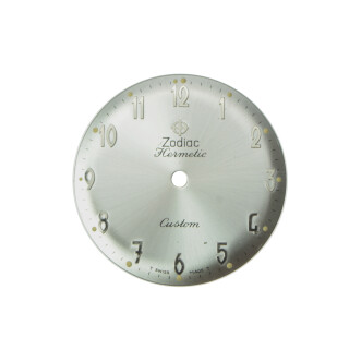 Genuine ZODIAC dial round silver 28 mm for Hermetic Custom Nr.3
