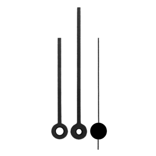 Set of clock hands M/H/S for UTS radio contr. movements 80/60/60 mm length Black