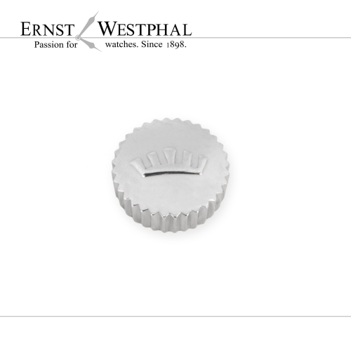 Genuine FORTIS crown in steel, NOS, thread diameter 0.9 mm